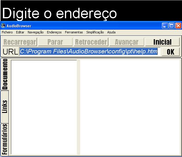 Ecrã do Áudio Browser