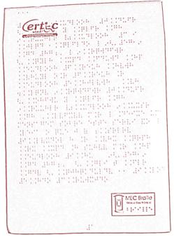 Documento em  braille