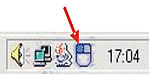Logotipo do Rato no Teclado que aparece na barra de tarefas quando este programa está accionado.