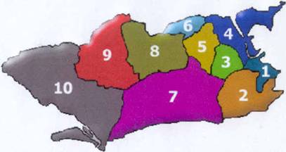 Mapa do municpio do Rio de Janeiro, dividido por CREs
