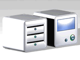 CPU compartimentada com orientadores de inserção de cdrom