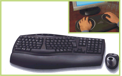 Rato e teclado ergonómicos e sem fio